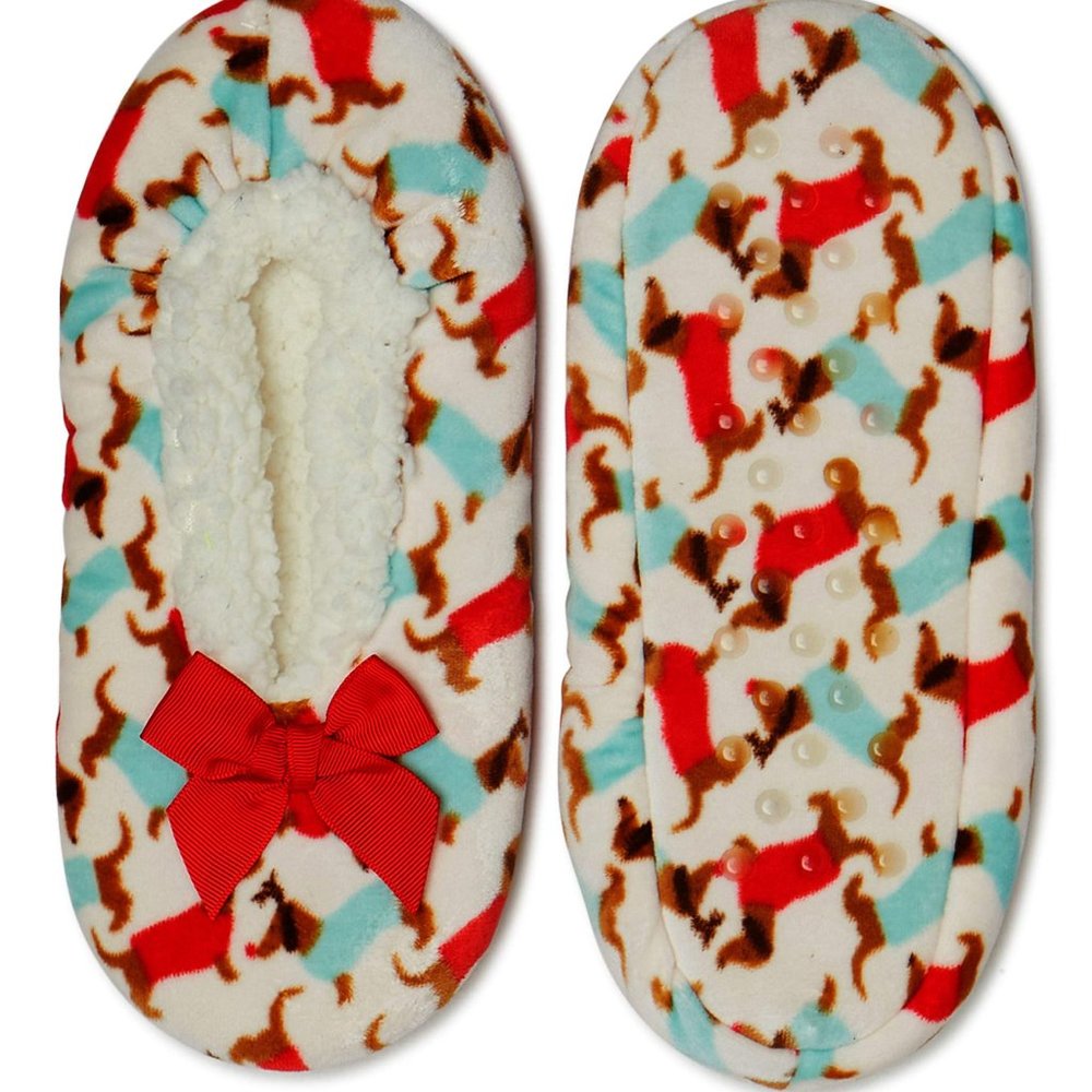 Fuzzy Babba Women's Flannel Dog Slipper Socks ONE SIZE FIT MOST SHOE SIZE 7-9.5